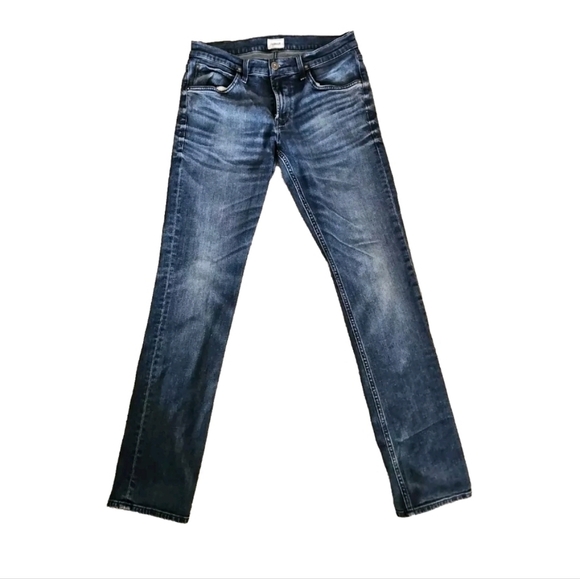 Hudson Mens Dark Wash Blake Slim Straight Premium Designer Denim Jean 31 - Picture 4 of 11